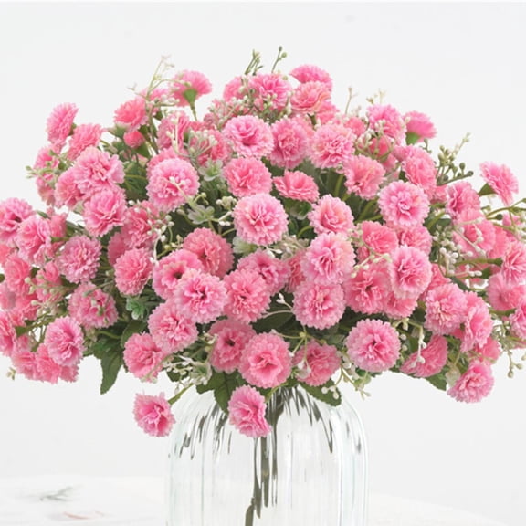 Mosiee Artificial Flowers Silk Flower Bouquet Fake Single Stem for Home Wedding Party Pink