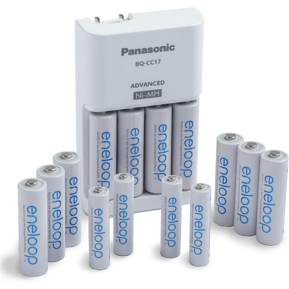 Panasonic eneloop Rechargeable Batteries Power Pack; 10AA, 4AAA, and Advanced Individual Battery Charger
