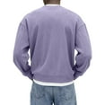 thumbnail image 4 of LNZGNM Mens Henley Sweater Corduroy Ribbed 1/4 Button Pullover Lightweight Solid Color Long Sleeve Sweater Fashion Fall Loose Top,Purple M, 4 of 4