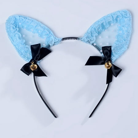 Fancyleo Fancy Dress Costume Lace Cat Ears Headband Headwear Festival Hen Night Kitty