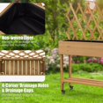 thumbnail image 3 of Laicejoy Wood Raised Garden Bed w/ Trellis, Mobile Elevated Planter for Climbing Plants w/ Storage Shelf, Lockable Wheels, Liner, 3 of 8