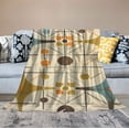 thumbnail image 2 of HENGT Flannel Plush Moving Throw Blanket, Olive Mid Century Modern Abstract Star Space Age Pattern Throw for Fall Picnic, Air Conditioning Blanket and Thick Anti-Static, 2 of 6