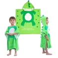 thumbnail image 1 of Toalla de baño con capucha LOLANTA para niños, diseño de dinosaurio, 100% algodón, 1 of 7