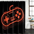 thumbnail image 2 of Orange Game Controller Shower Curtain, Waterproof Shower Curtains for Bathroom, Modern Art Gaming Handheld Black Washable Fabric Bathtub Curtain Set Bath Decor with 12 Hooks Stall 36"x72", 2 of 8