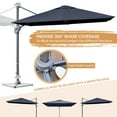 thumbnail image 3 of Gymax 10FT Square Offset Patio Umbrella Outdoor Aluminum Cantilever Umbrella Navy, 3 of 8