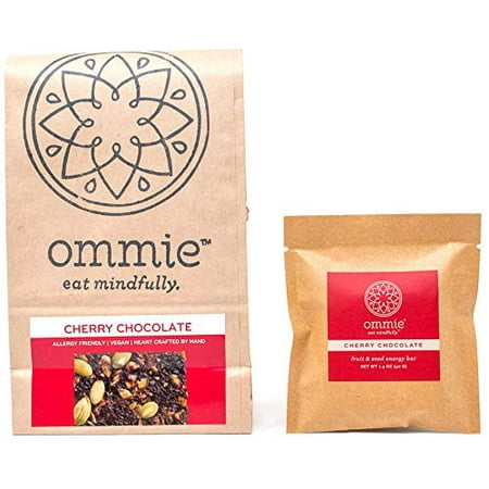 Ommie Snacks Nut-Free Energy Bar (7 Pack) -Cherry Chocolate Fruit & Seed Granola Bar | Allergy Free: Nut Free Gluten Free Soy Free Egg Free Dairy Free | Vegan | Free Of Junk: No Added Sugars