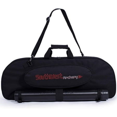 Southwest Archery Universal Takedown Recurve Bow Case | Fully padded foam case includes adjustable Arrow Tube and Large Outside Pocket for Accessories - Perfect for travel