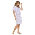 thumbnail image 5 of Casual Nights Women's Henley Nightshirts Set of 2, Floral Short Sleeve Nightgowns & Solid Sleepwear Shirt, 5 of 5