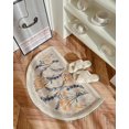 thumbnail image 1 of Alfombrilla semicircular de flores para puerta de baño, estilo Simple, antideslizante, moderna, para cocina, dormitorio, entrada Fivean unisex, 1 of 2