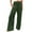 Green, variant on Audhol Beach Pants for Women, Linen Wide Leg Pants Women Summer Casual Drawstring Elastic High Waist Trousers Beach Trendy Palazzo Pant Trousers with Pockets Gauze Pants Army Green L