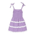 thumbnail image 3 of eczipvz Girl's Easter Dress Summer Dresses Smocked Flutter Sleeve A-Line Sundresses Swing Mini Casual Party Dresses Size 3-14 Years Purple,13-14 Years, 3 of 4