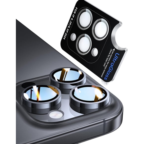 Protector de lente de cámara UltraGlass UNBREAK TOP 9H+ para iPhone 15 Pro Max/15 Pro