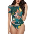 thumbnail image 2 of Picia Hawaiian Style Womens One Piece Swimsuits Modest Tummy Control Bathing Suits Lace Up Slimming Swim Suit-X-Large, 2 of 9