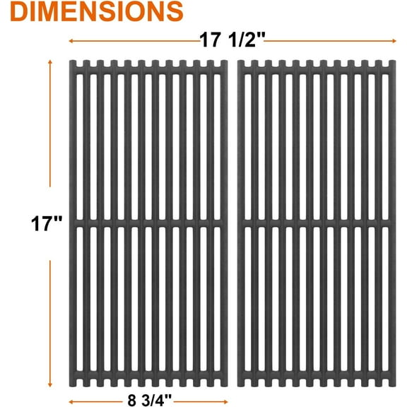 17" Cooking Grate for Charbroil Grill Parts - Heavy-Duty Cast Iron Replacement Parts for Gas Grills