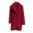 thumbnail image 4 of iHPH7 Fleece Jacket Warm Jackets for Women Teddy Jacket Women Sherpa Jacket Women Fuzzy Jackets for Women's Outerwear Casual Outerwear Brick Red L, 4 of 5
