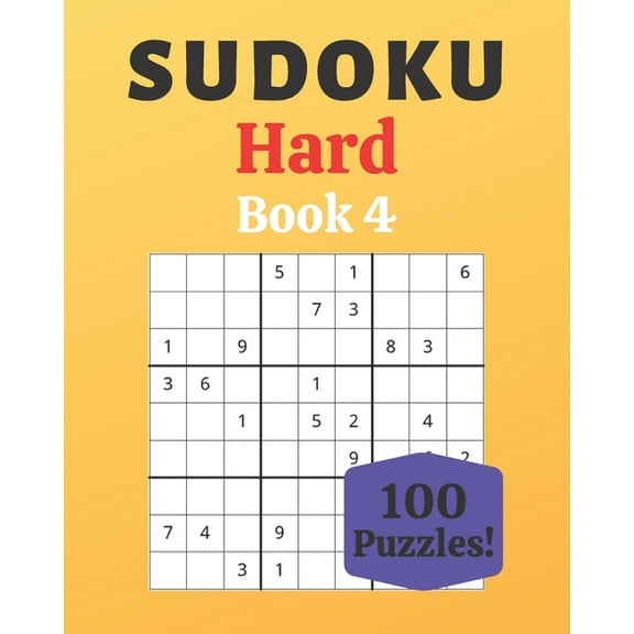 Sudoku Hard Book 4 : 100 Sudoku for Adults - Large Print - Hard Difficulty - Solutions at the End - 8'' x 10'' (Paperback)