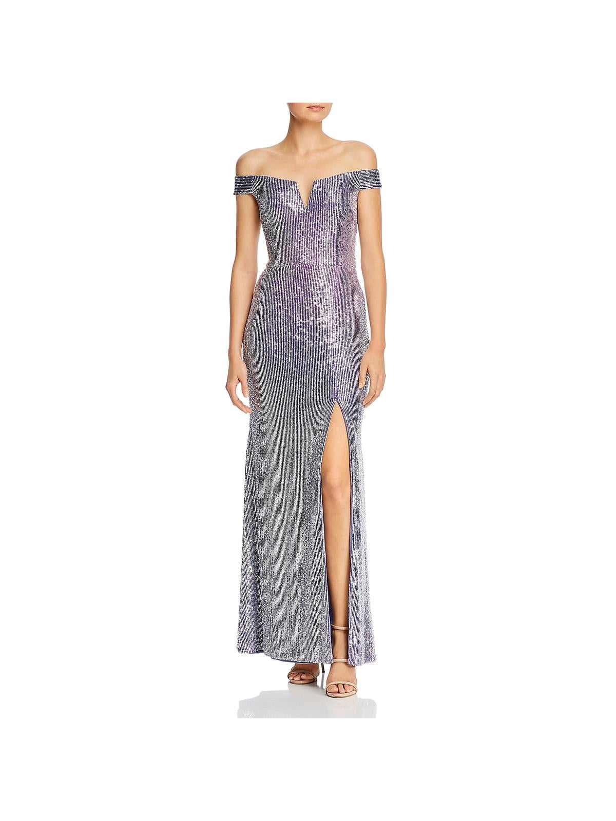 Aqua Womens Sequined Off-The-Shoulder 