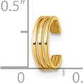 thumbnail image 4 of 14K Yellow Gold Stylish, Handcrafted, Ethereal 9.95 Mm Polished Three Row Single Ear Cuff Earrings, 4 of 4