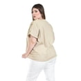 thumbnail image 3 of Blusa de lino con botones Roman Fashion / Tallas Extras, 0320 (Beige) beige 38, 3 of 6