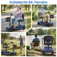 thumbnail image 3 of 4-Wheel Foldable Mobility Scooter, SYNGAR 24V/12AH All-terrain Electric Scooter with Updated Removable Battery, Easy Assembly, Ideal for Seniors & Adults, Blue, 3 of 13