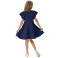 thumbnail image 3 of LUOGENLI Dress for Girls Children's Mesh Dress Dress Stylish Little Girl Dress Girls Easter Dresses Size 7 Fancy Easter Dresses for Girls Size 14-16 Long Navy 7-8 Years, 3 of 3