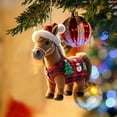 thumbnail image 4 of Christmas Horse Ornaments Christmas Tree Hanging Decorations Wooden Horse Decorations Vintage Animal Hanging Ornaments Western Theme Party Decor for Xmas Tree Home Decor（A), 4 of 5