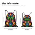 thumbnail image 2 of Xecao Traditional Floral Polish Pattern Sports Drawstring Backpack - String Swim Gym Bag with Wet Proof Pocket for Women&Men-Small, 2 of 6