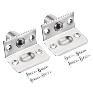 Unique Bargains Attrape-Boule de Porte de Placard en Acier avec Loquet pour Portes Intérieures, Argent 2 Pcs