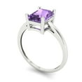 thumbnail image 2 of Solitaire Engagement Ring for Women - 2ct Simulated Alexandrite in 14K White Gold Promise Ring, 2 of 6