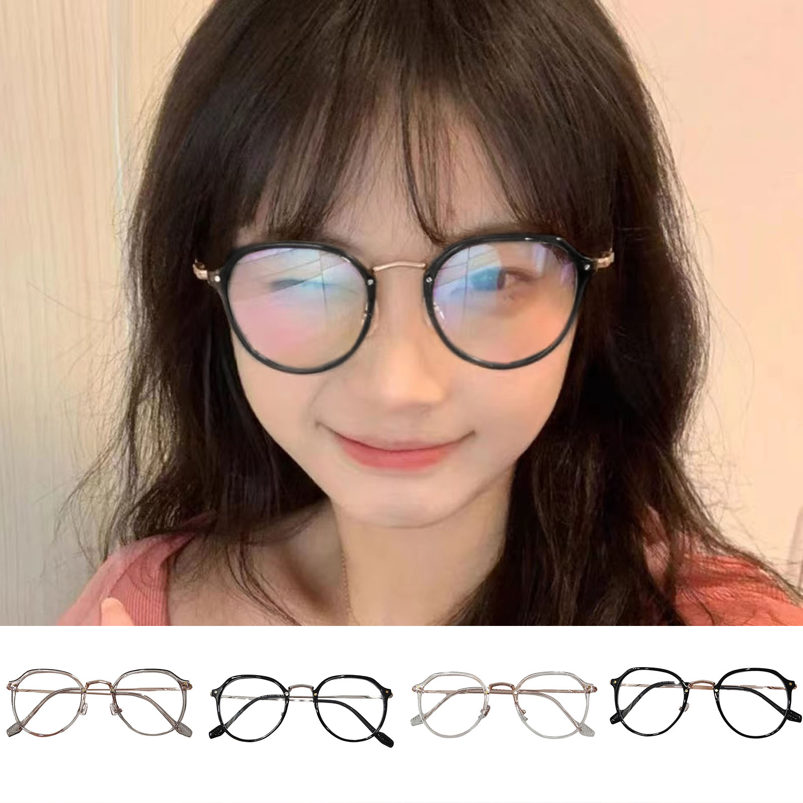 Waroomhouse TR90 Glasses Frame Retro Ultralight Antislip Round