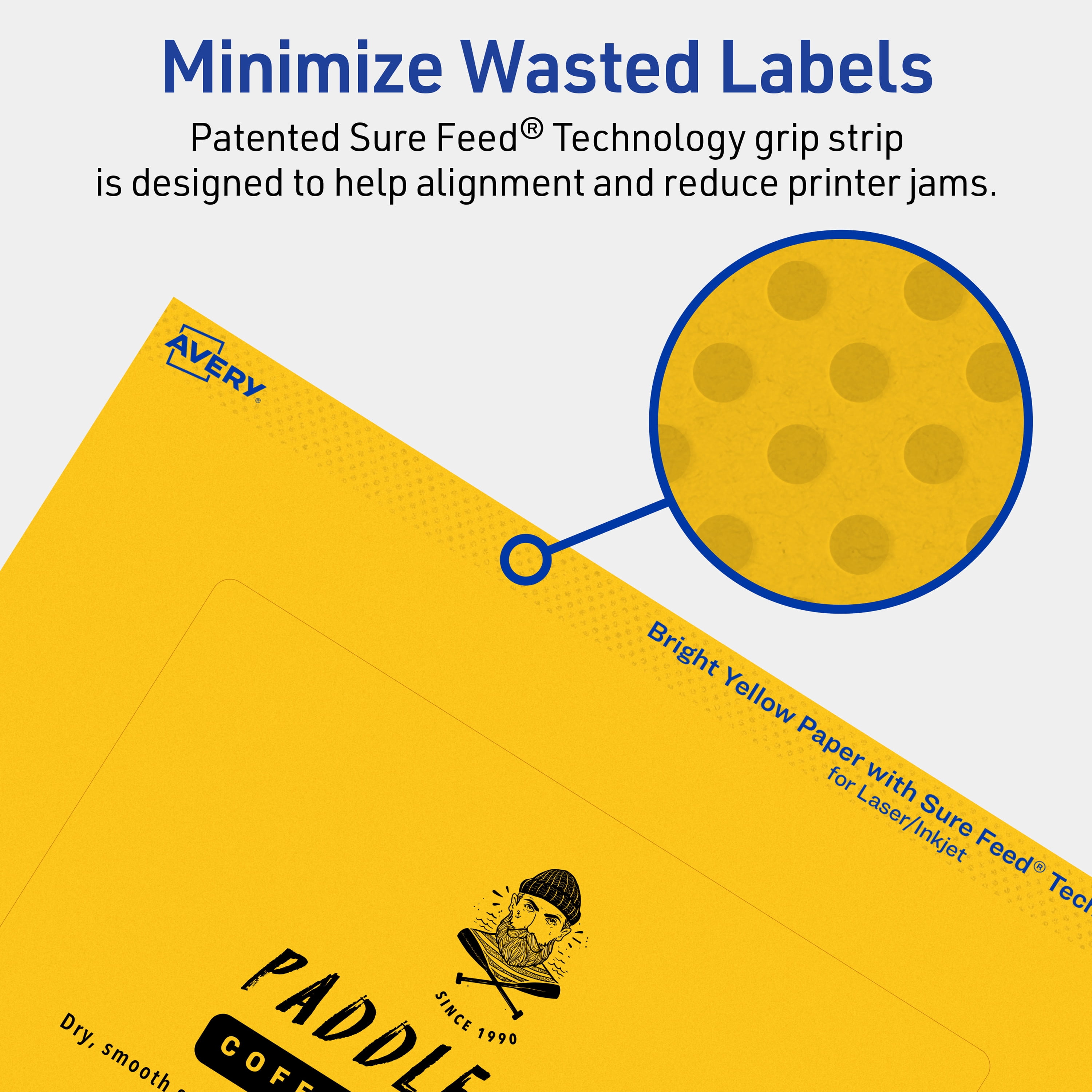 Avery Printable Rectangle Labels, Bright Yellow, 4" x 6", 80ct
