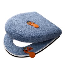 Qholemyo Toilet Seat Set Of Two Winter Warm Thickened Handle Zip Type Cushion Waterproof Models Two Sets Of Soft Pads