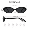 thumbnail image 4 of Retro Oval Cat Eye Sunglasses for Women Men 90s Vintage Style UV400 Protection Sun Glasses(Leopard/Gray), 4 of 6