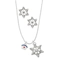 thumbnail image 1 of Delight Jewelry Silvertone Mini Nurse Hat Silver tone Snowflake Charm Necklace and Stud Earrings, 1 of 4