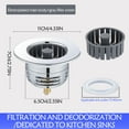 thumbnail image 1 of Stainless Steel Sink,Stainless Steel Sink Filter,Universal Wash Basin Sink Filter, Kitchen Sink Leaking Plug, Stainless Steel Universal Kitchen Sink Odor Filter,Stainless Steel Kitchen Sink, 1 of 3