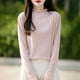 thumbnail image 1 of Suéter de cuello redondo para mujer, suéter de punto de manga larga de color liso con cuello redondo, suéter fino, blusa para mujer, 1 of 3