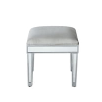 Dressing stool 18in. Wx 14in. D x 18in. H in antique silver paint