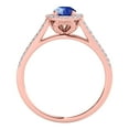 thumbnail image 2 of Aonejewelry 1.25 Ct. Ttw Halo Split Shank Sapphire and Diamond Bridal Set In 14k Rose Gold, 2 of 4