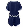 thumbnail image 6 of RMGVDSD 2 Piece Sets For Women Casual Loose Short Sleeved T Shirt And Elastic Waist Shorts Suit Summer Outfits Loose Fit Matching Outfits, 6 of 8