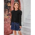thumbnail image 3 of Arshiner Girls Long Sleeve Shirt Fall Puff Sleeve Cute Tunic Dressy Tee Tops T Shirts, 3 of 6