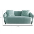 thumbnail image 2 of Saltoro Sherpi Vertical Channel Stitching Fabric Loveseat with Curved Back, Light Green, 2 of 2