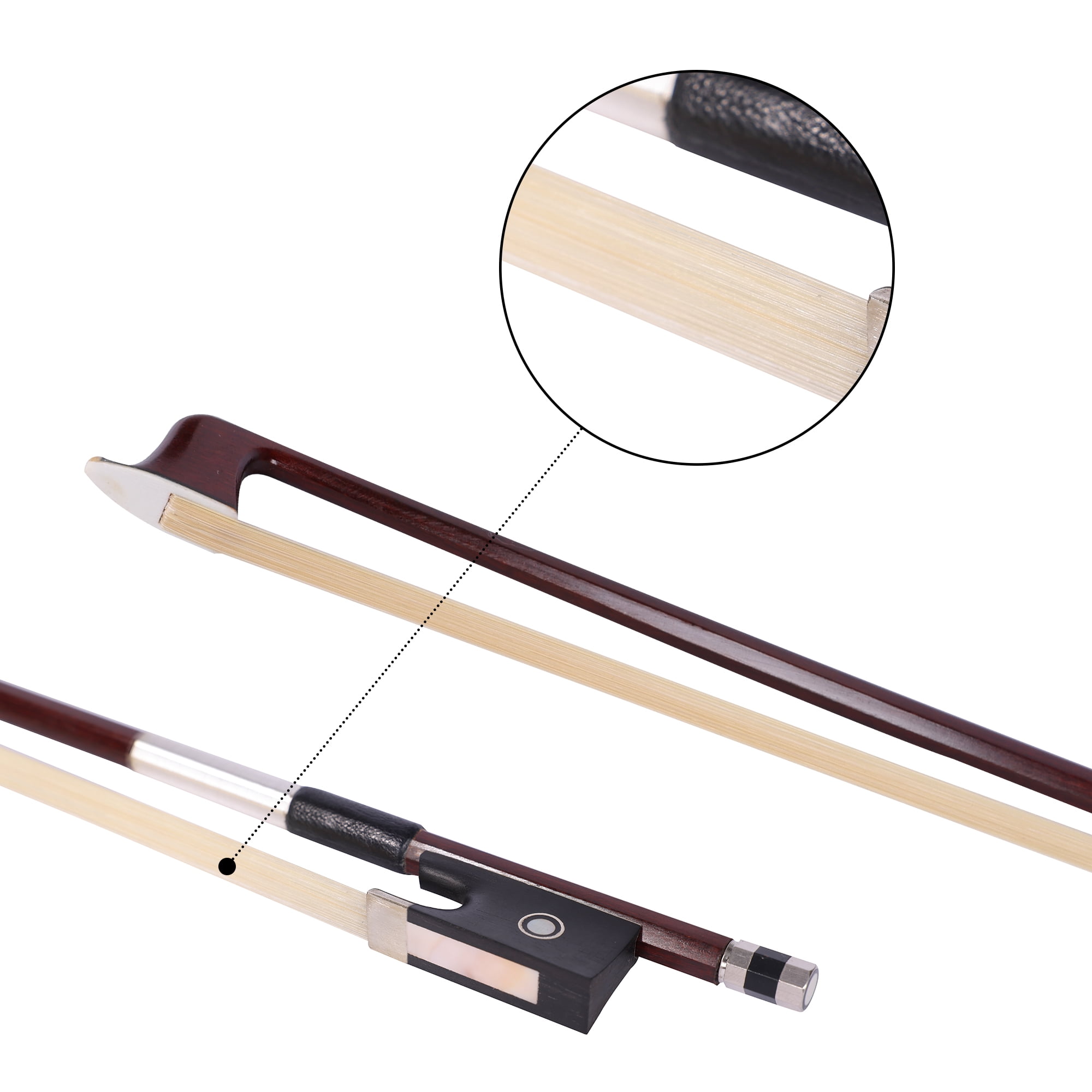 ADM Acoustic Violin for Beginner 4/4 Full Size Violin Set Solid Wood Ebony for Adult Teen Student Starter Kit with Hard Cae, Free Lessons, Brown
