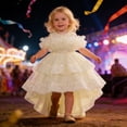thumbnail image 2 of Toddler Flower Girl Dress Light Yellow Dress Sleeveless Princess Cute Dresses Graduation Gift 18-24 Months, 2 of 8