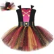 thumbnail image 2 of Vestido de tutú pirata para niñas, disfraz de color negro, burdeos y dorado, para fiesta de cumpleaños de niñas, vestido de gala con purpurina para Halloween, disfraz de pirata para niñas, 2 of 5