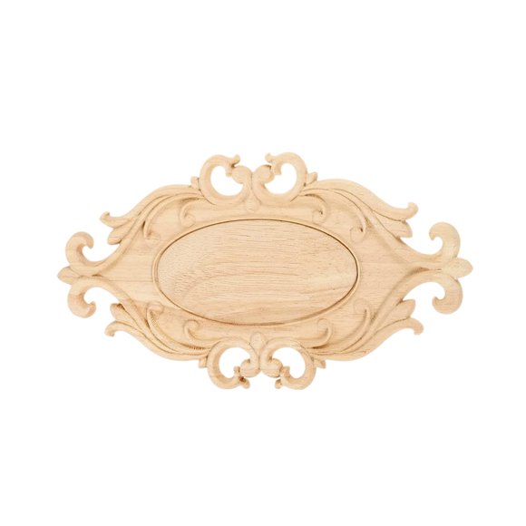 Appliques en Bois Onlays, 1 Pce Autocollant Sculpté en Bois pour Décoration de Porte Armoire Mur Plafond Commode Placard Cheminée Escaliers Meubles Projet DIY, 26x14.5cm/10.24"x5.71 Pouces