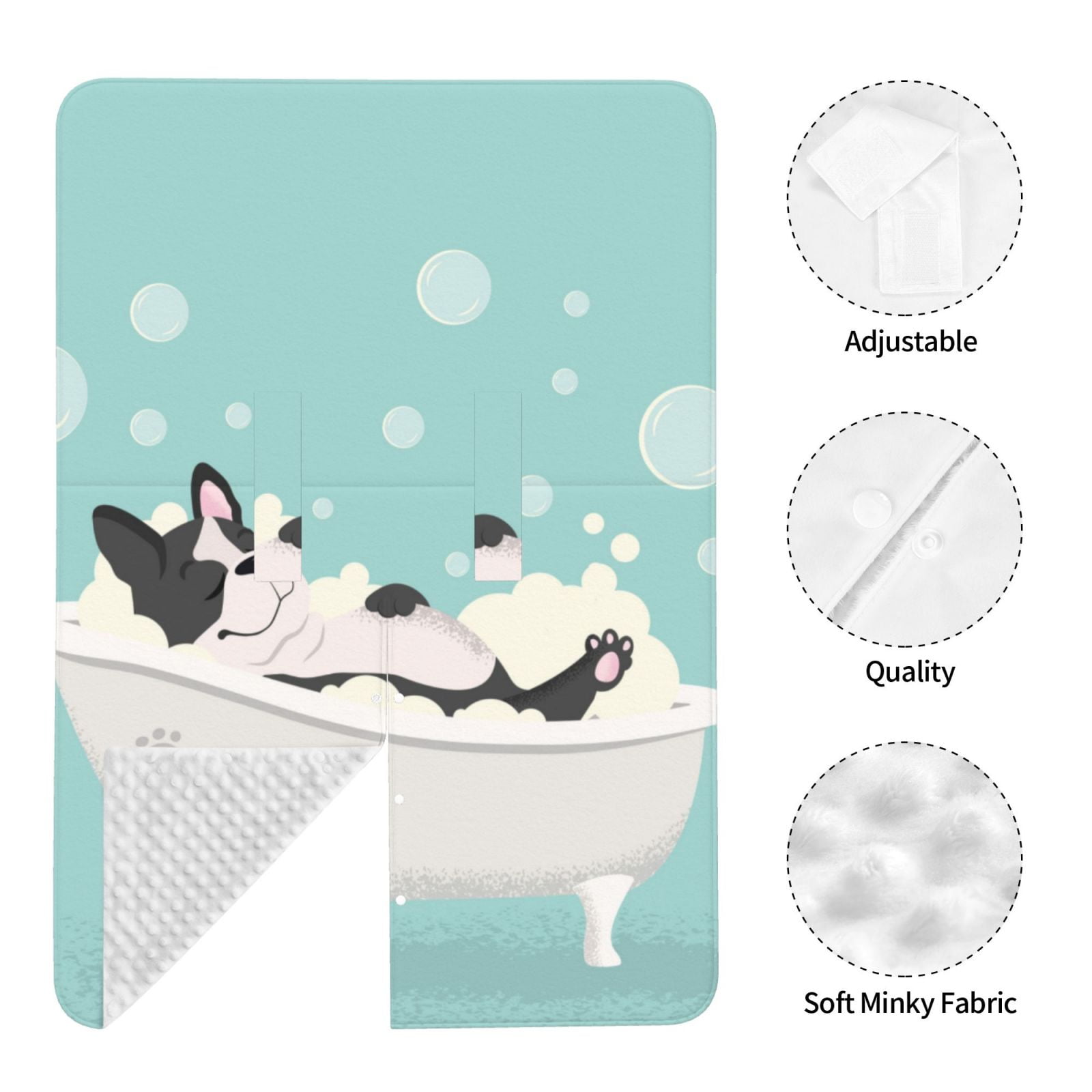 Naloa French Bulldog Taking a Bath Baby Car Seat Cover, Breathable Baby Carrier Cover, Multiuse Baby Carrier Cover & Nursing Breastfeeding Cover