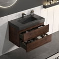 thumbnail image 3 of CITTANEO 30 Inch Floating Bathroom Vanity with Black Sink, Modern Bathroom Cabinet in Walnut, 3 of 6