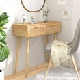 thumbnail image 4 of vidaXL Console Table Entryway Side Table Solid Wood Pine and Natural Rattan, 4 of 21