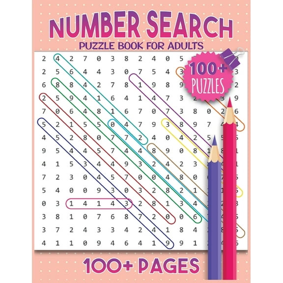 Number Search Puzzles For Adults: Number Find Puzzle Book For Adults Large Print, (Paperback)