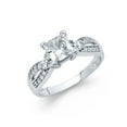 thumbnail image 2 of 14k Yellow Solid Italian Gold Fancy Princess Cut CZ Wedding Infinity Ring, 2 of 2
